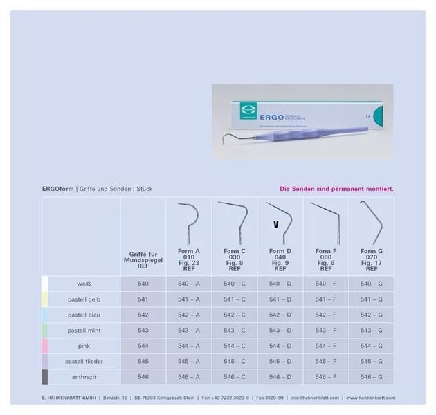 Діагностичний зонд ERGOform Hahnenkratt (Ханекрат) лавандовий 545 C HRT000290 фото