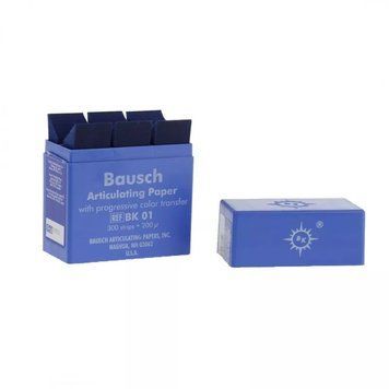 Папір артикуляційний Бауш (Bausch) BK01 синій 200 мкм 300 шт BSH000160 фото