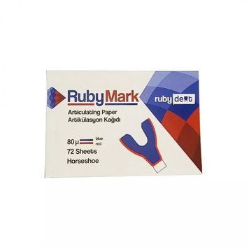 Папір артикуляційний RubyMark підкова, червоно-синя 80 мкм 72 шт IDL000120 фото
