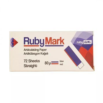 Папір артикуляційний RubyMark пряма, червоно-синя 80 мкм 72 шт IDL000030 фото